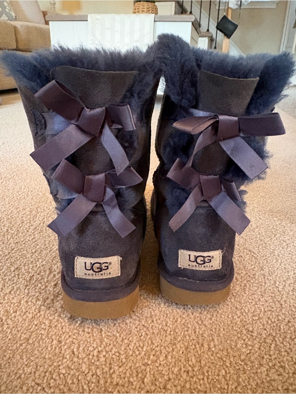 UGG Navy Shearling Lined Boots